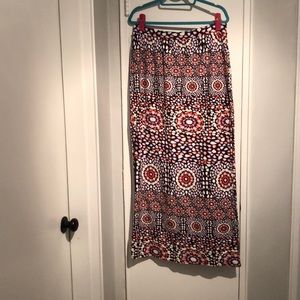 Jersey Geometric Print Maxi Skirt